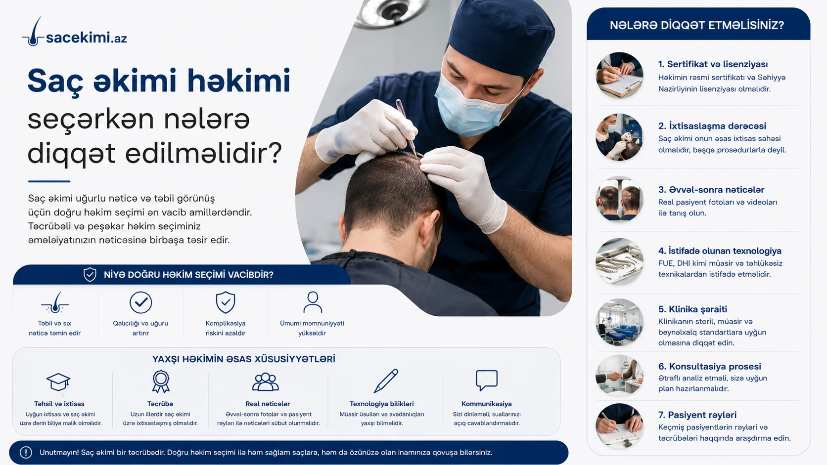 Sac ekimi hekimi secerken nelere diqqet edilmelidir?