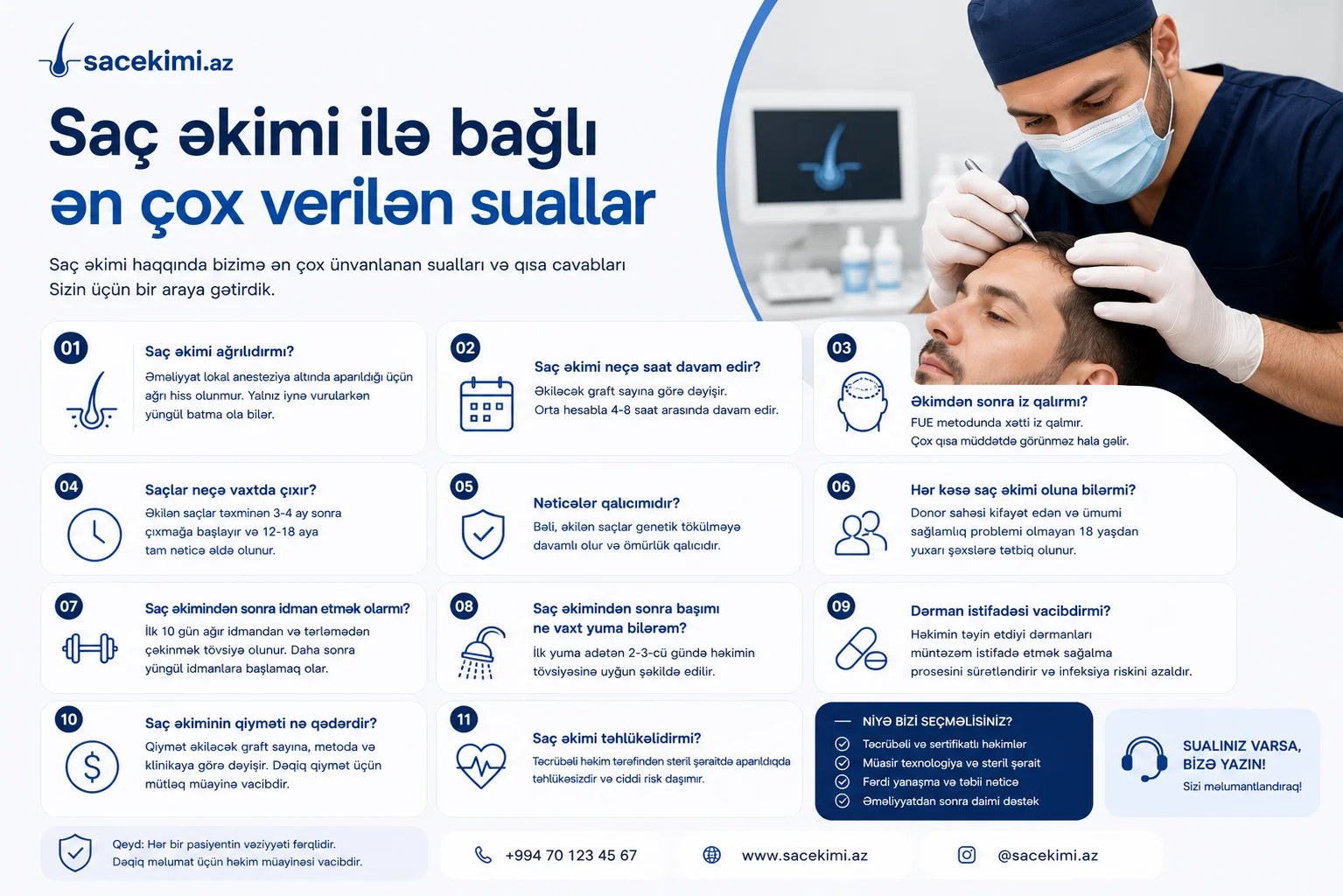 Sac ekimi ile bagli en cox verilen suallar